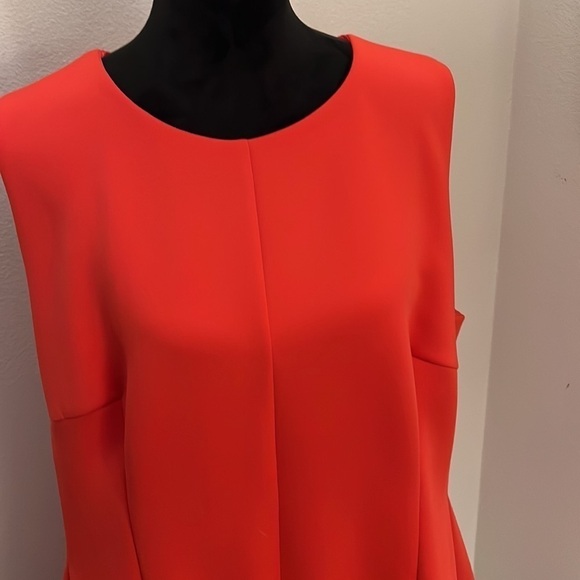 Calvin Klein coral sleeveless pleated‎ circular bottom midi dress Sz 18 W - Picture 5 of 10
